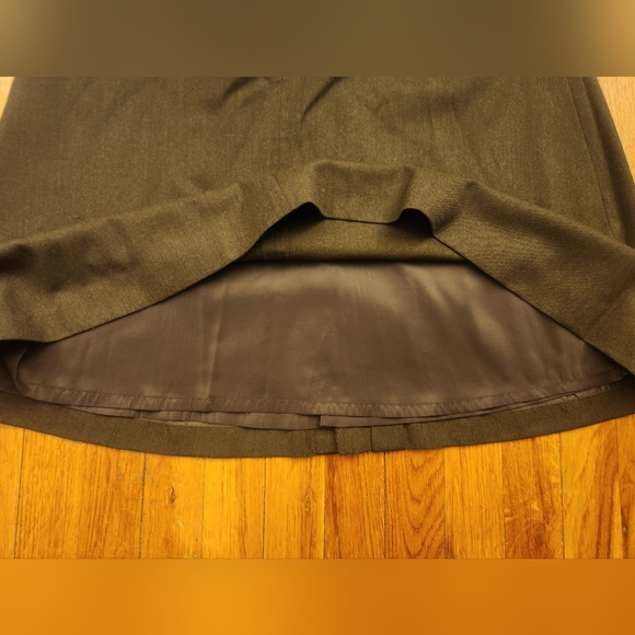 Talbots Petites Made In Italy Army Green Wool Skirt Fully Lined Size 6 Stretch - Picture 8 of 11
